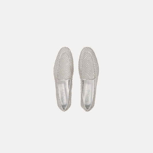 MESH CRYSTAL LOAFERS 14716 SILVER