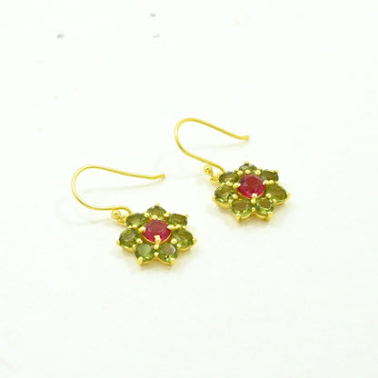 TOURMALINE FLOWER EARRINGS