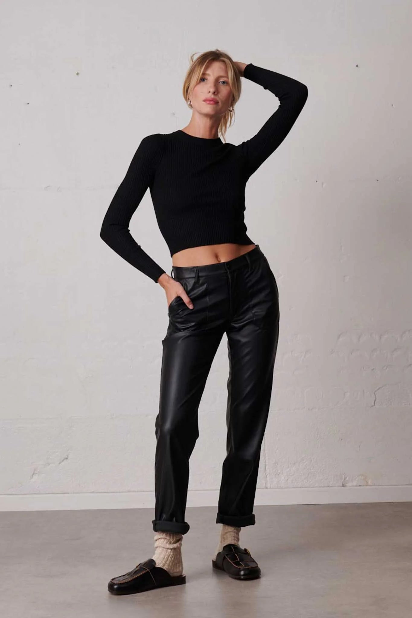 MILAN FAUX LEATHER PANTS