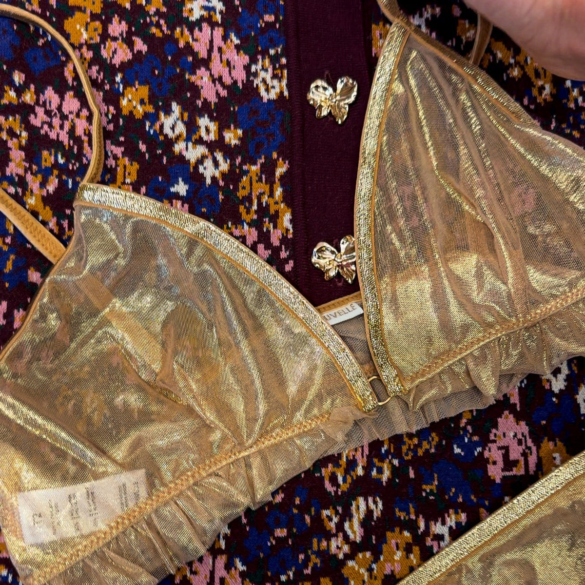 Froufrou Triangle Bra Party Gold