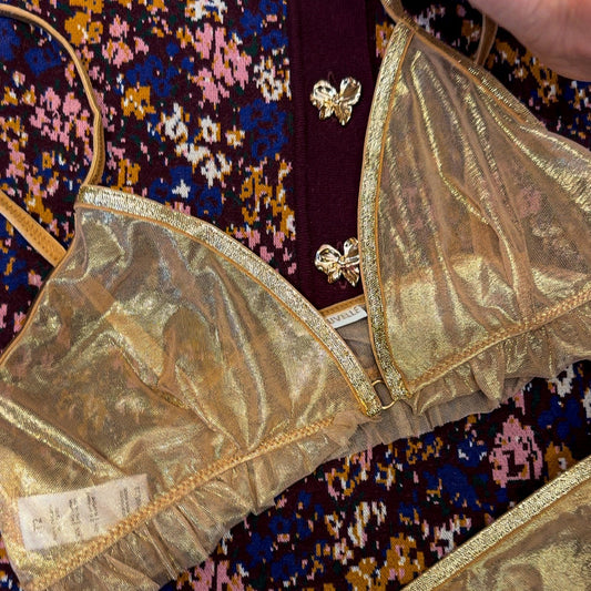Froufrou Triangle Bra Party Gold