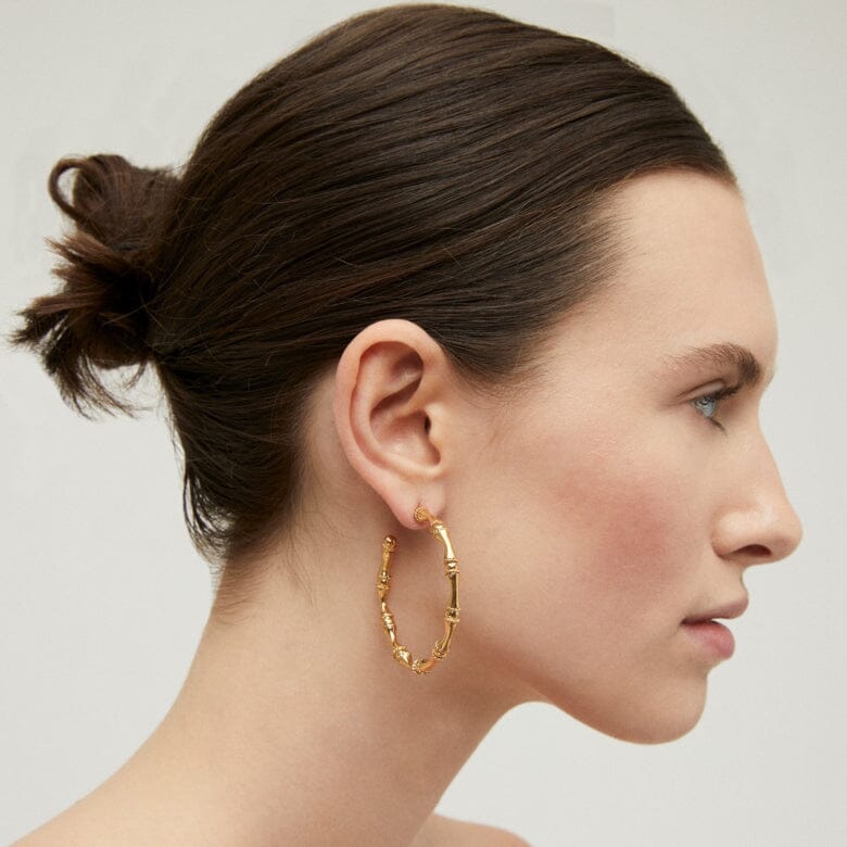 BAMBOU HOOPS GOLD EARRINGS