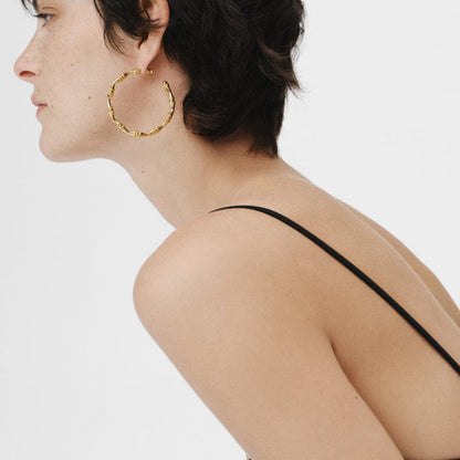 BAMBOU HOOPS GOLD EARRINGS