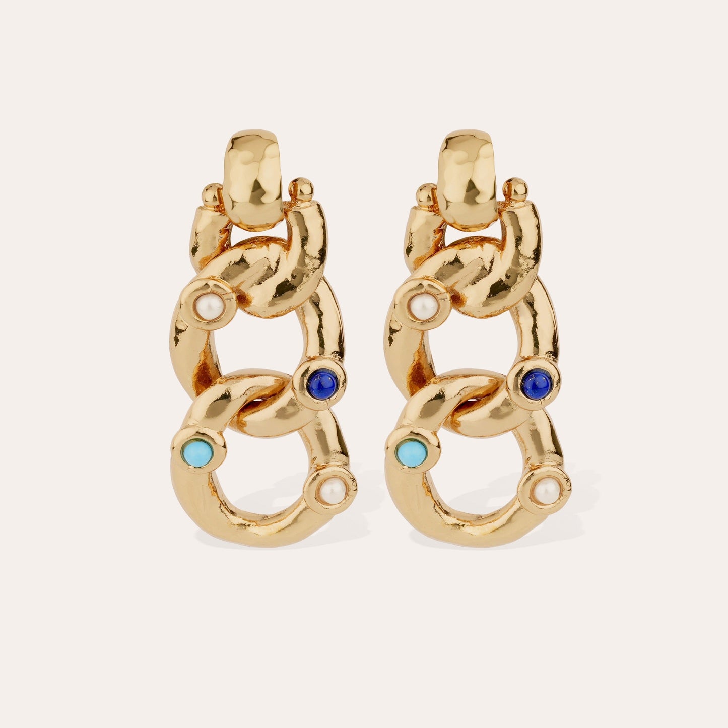 MITSI GOLD EARRINGS BLUE