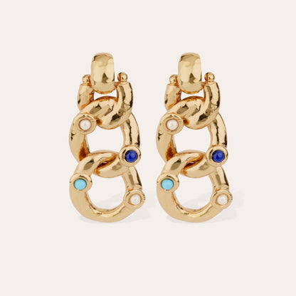 MITSI GOLD EARRINGS BLUE