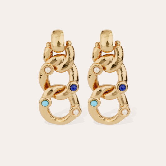 MITSI GOLD EARRINGS BLUE