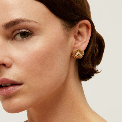AZALEE GOLD EARRINGS PEARL