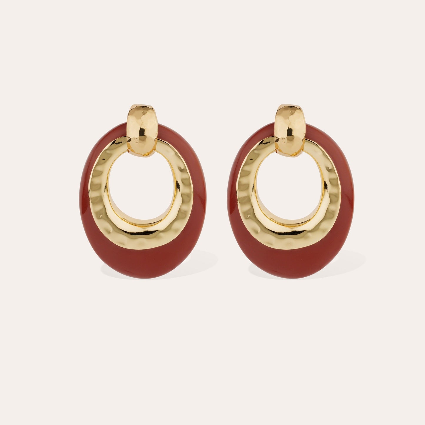 SELVA LARGE EARRINGS RED OCHRE
