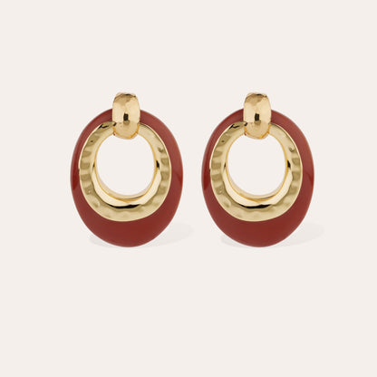 SELVA LARGE EARRINGS RED OCHRE