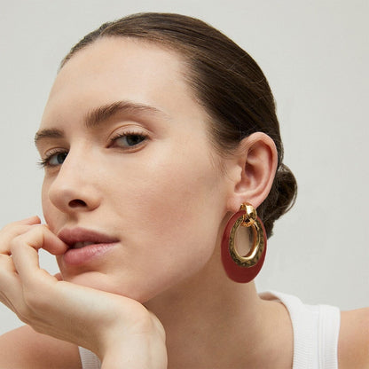 SELVA LARGE EARRINGS RED OCHRE