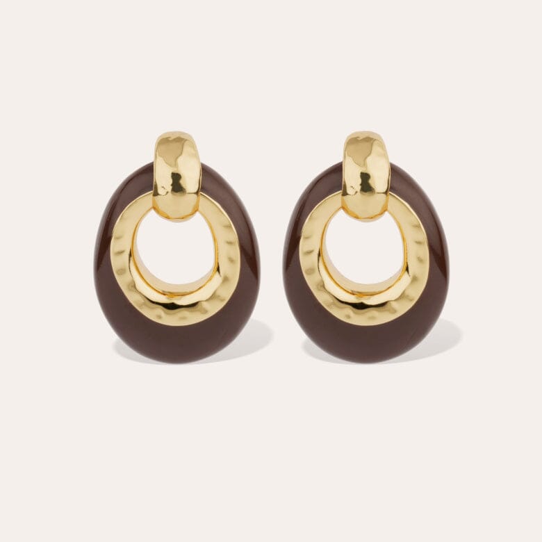 SELVA LARGE EARRINGS BROWN
