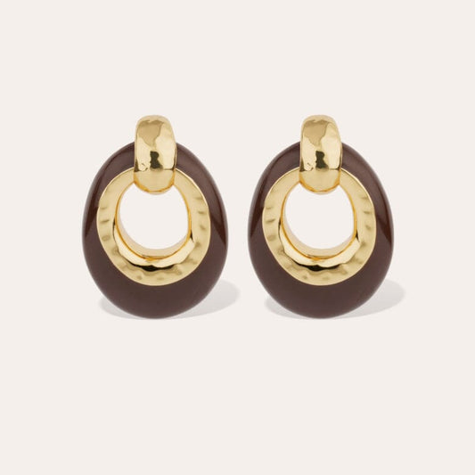 SELVA LARGE EARRINGS BROWN