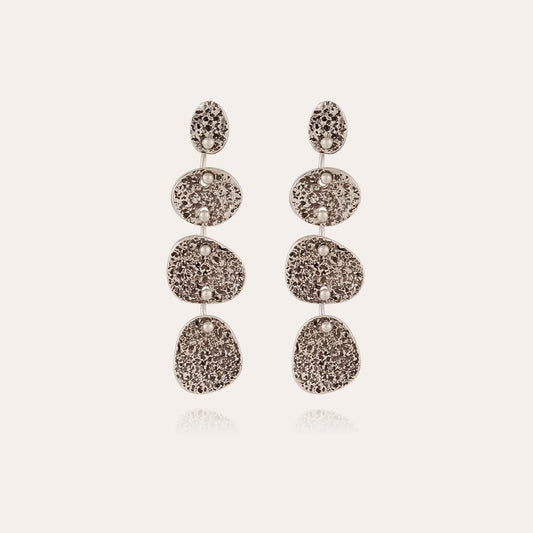 4 ROWS ECLIPSE SILVER EARRINGS