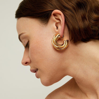 ATIK MEDIUM GOLD EARRINGS