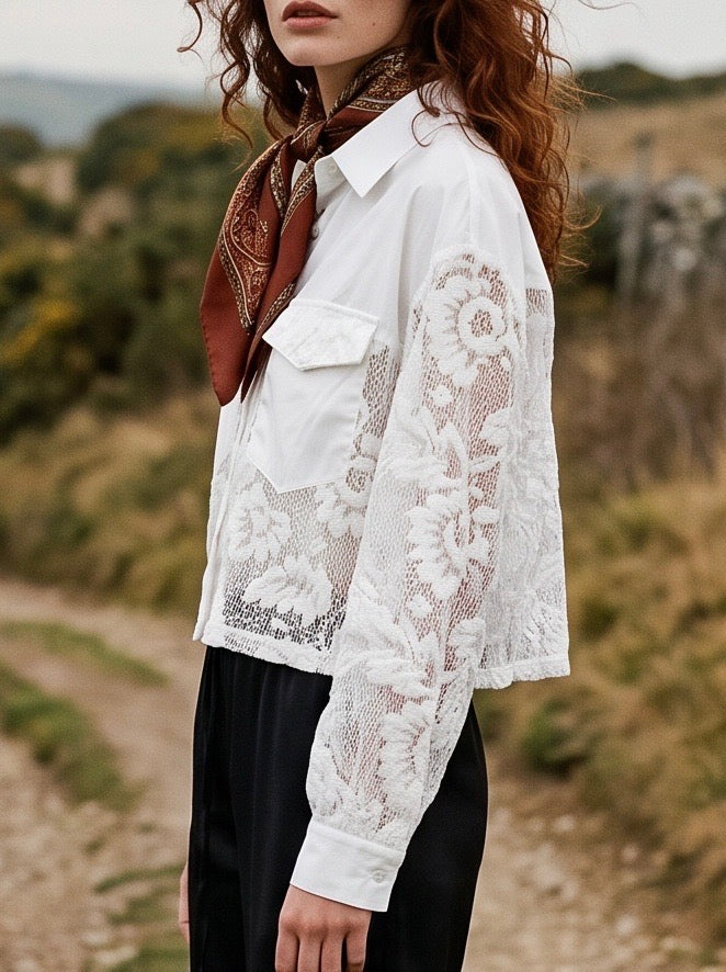 Helen Lace Shirt White