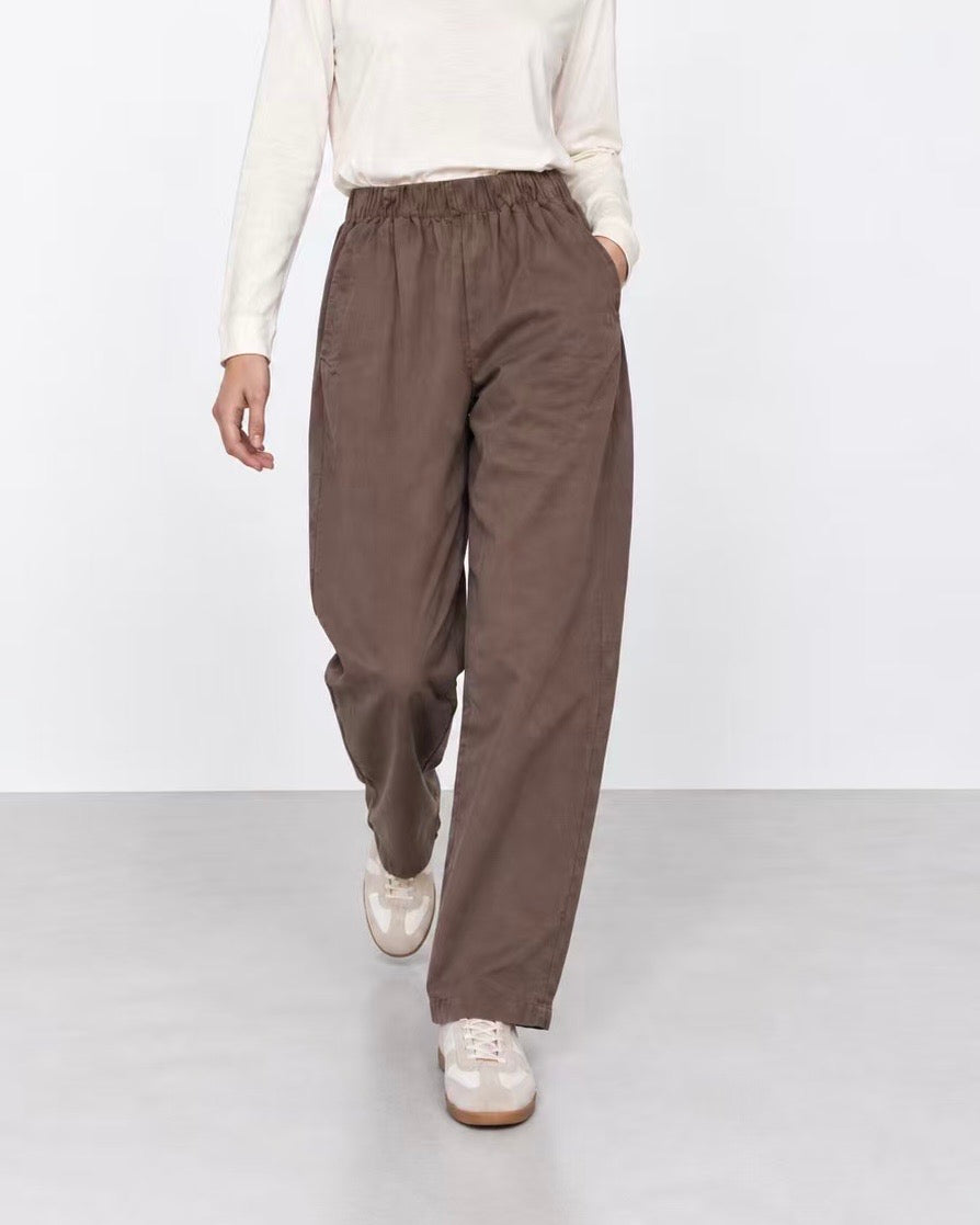 Alma Poplin Pants Brown
