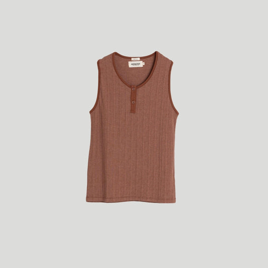 RIBBED TANK TOP BROWN