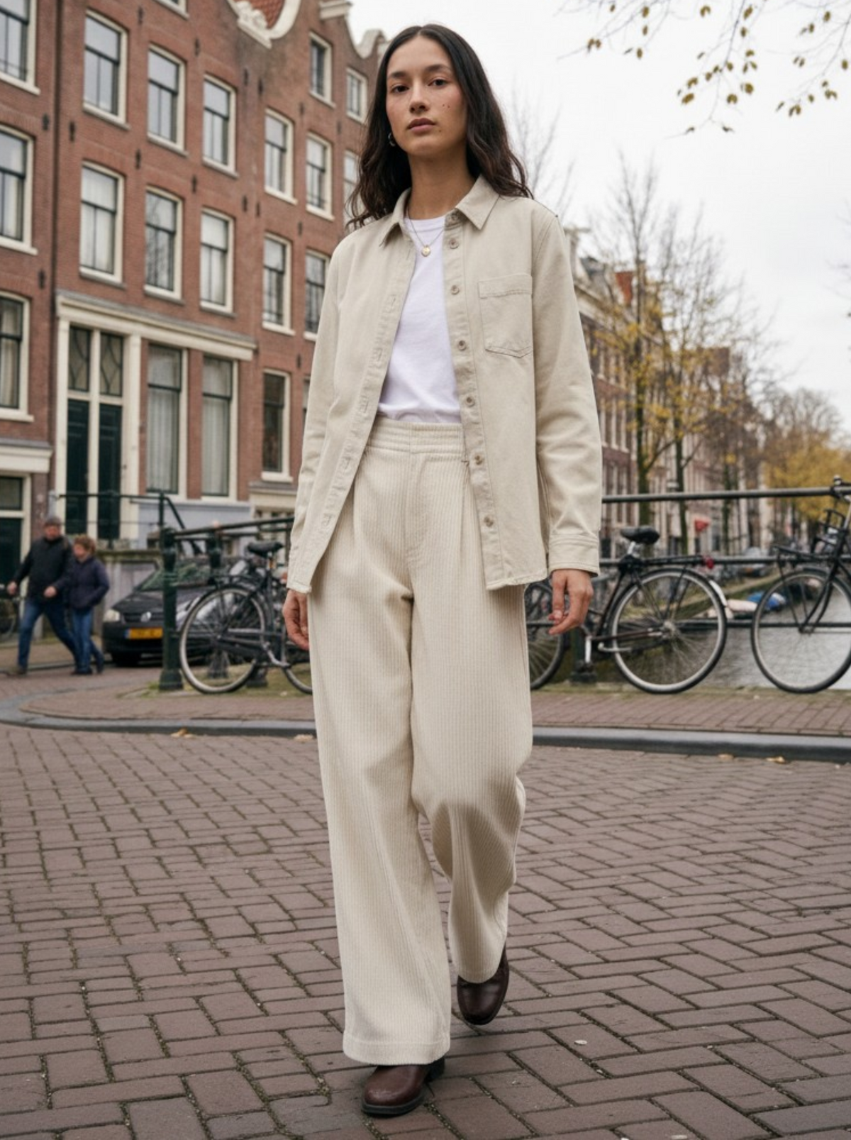 Meera Corduroy Pants Offwhite