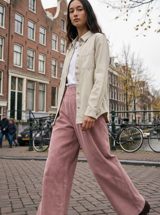 Meera Corduroy Pants Pink