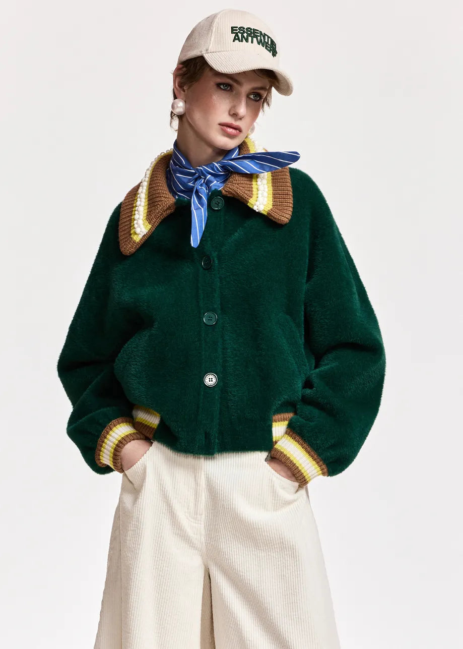 Kamore Knit Jacket Forest Whisper – Essentiel Antwerp