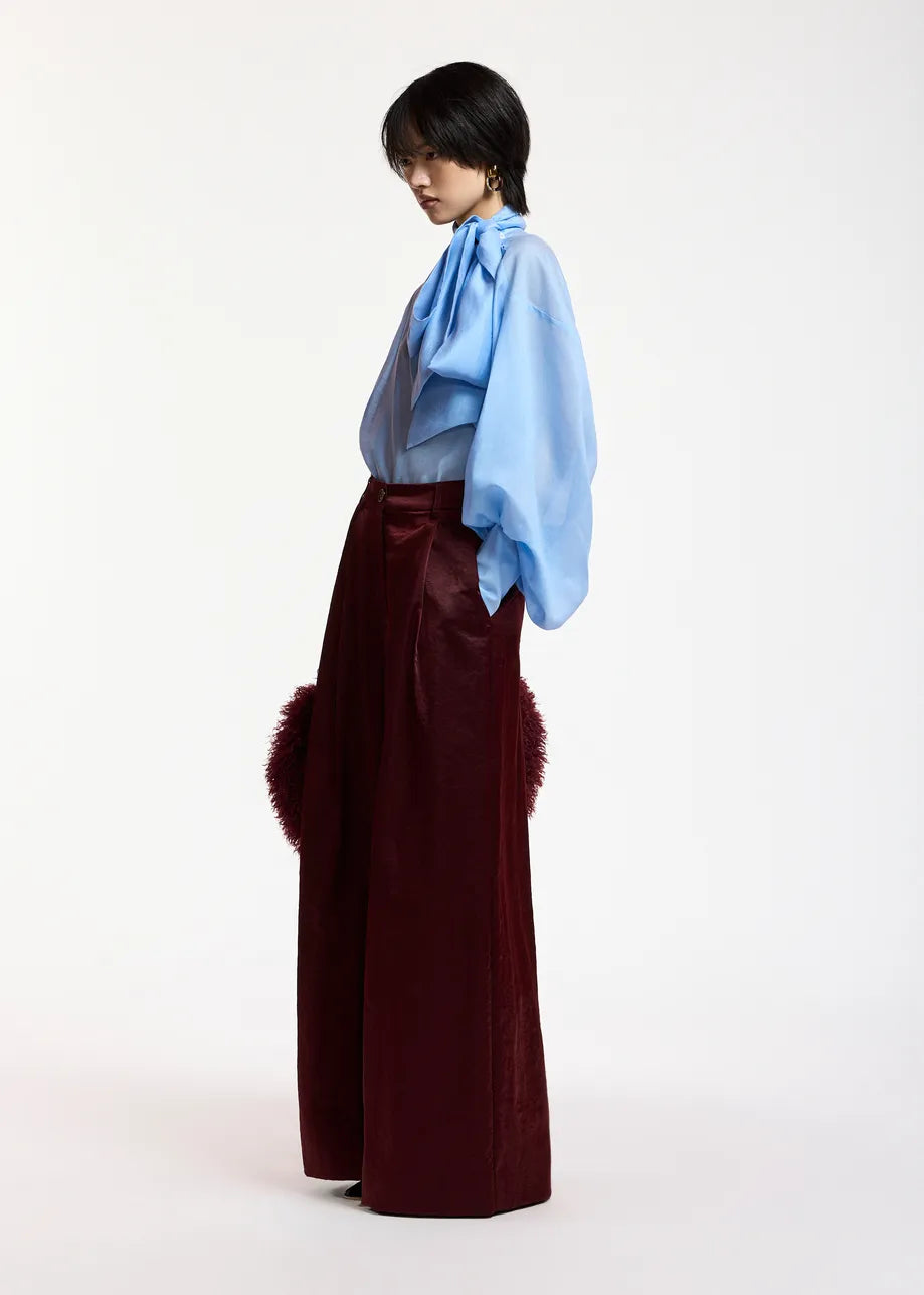 Karmen Wide Leg Pants Wine Not – Essentiel Antwerp