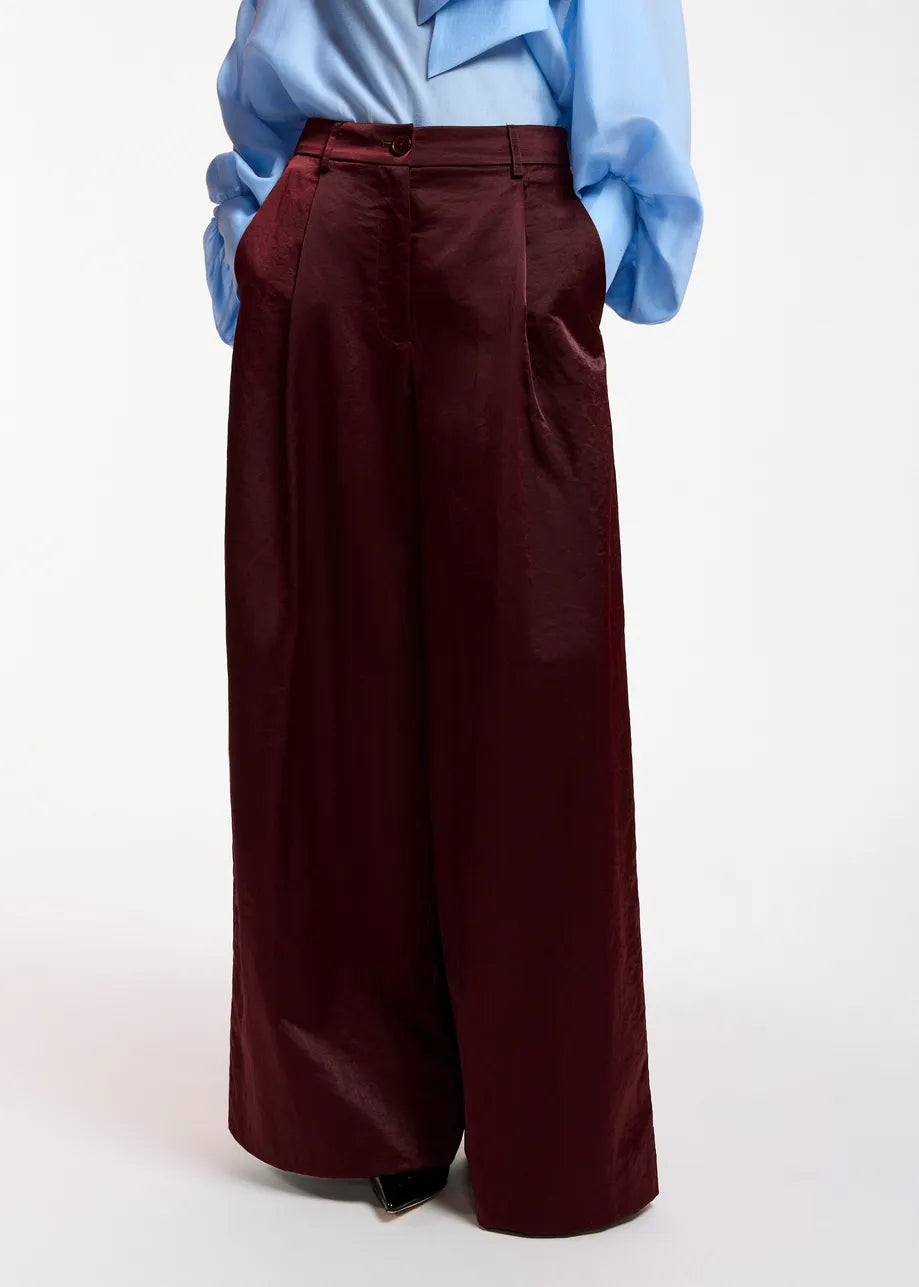 Karmen Wide Leg Pants Wine Not – Essentiel Antwerp