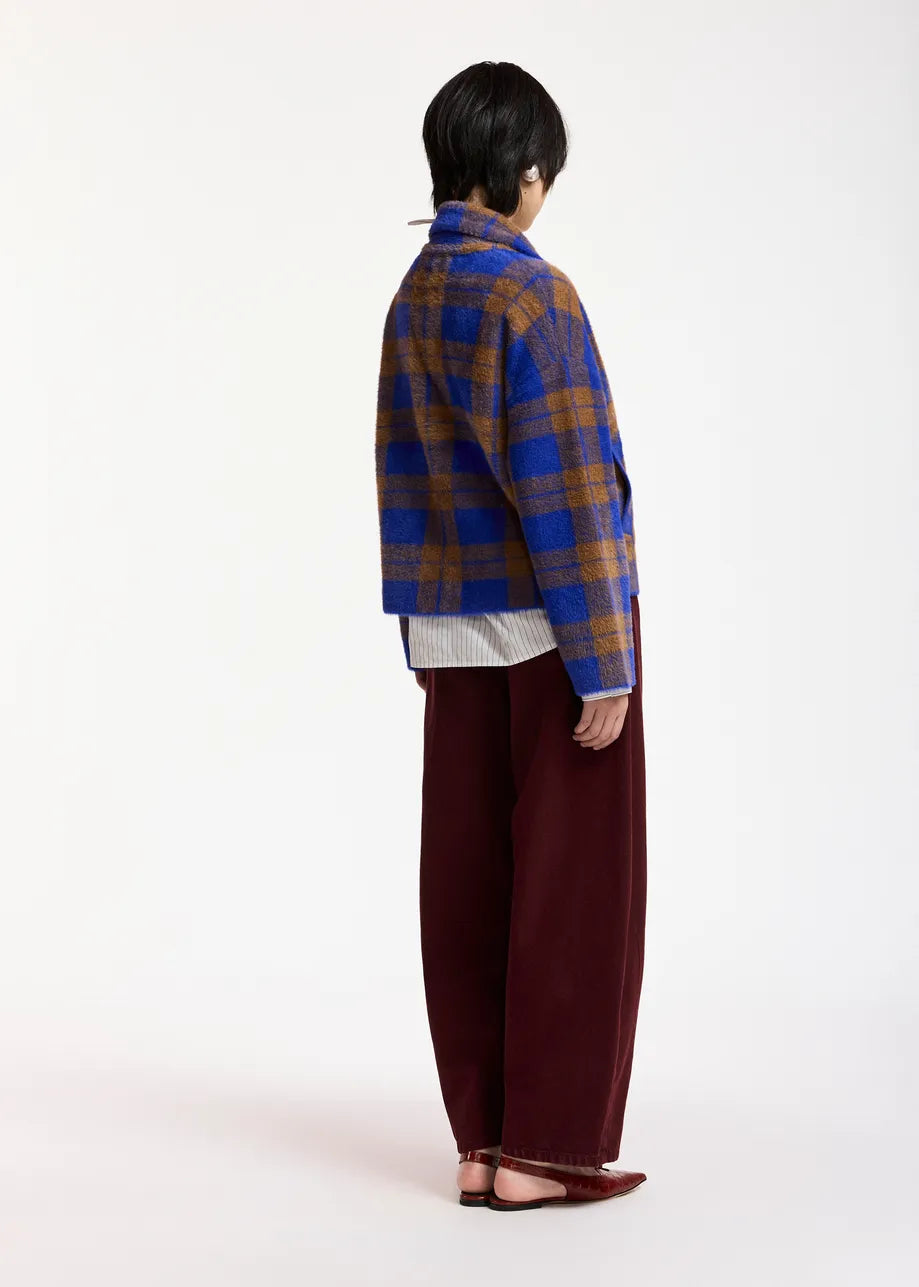 Karreau Check Cardigan Indigo Ink – Essentiel Antwerp