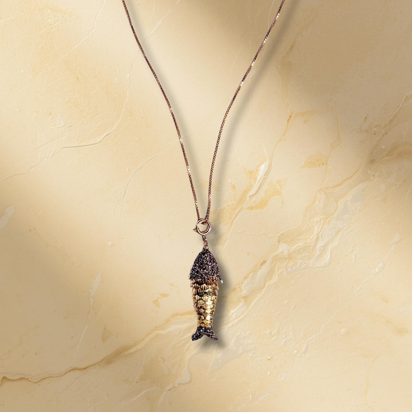 Lucky Fish Necklace Brown
