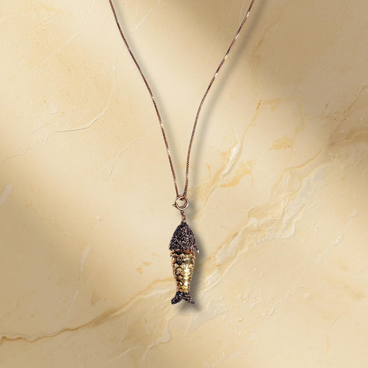 Lucky Fish Necklace Brown