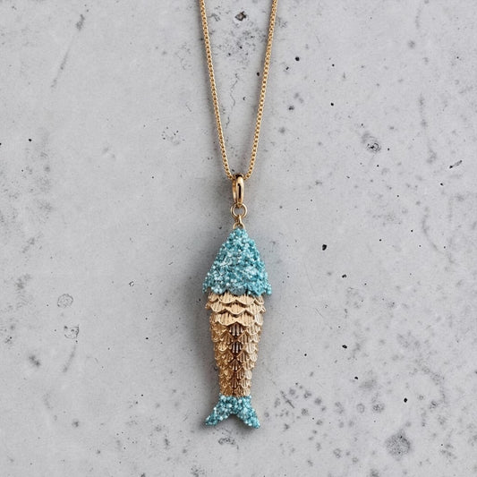 Lucky Fish Necklace Light blue