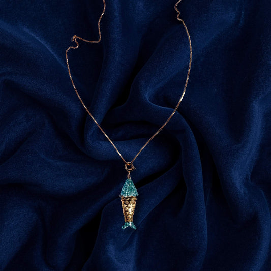 Lucky Fish Necklace Light blue