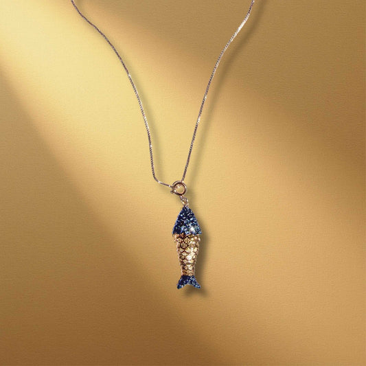 Lucky Fish Necklace Blue