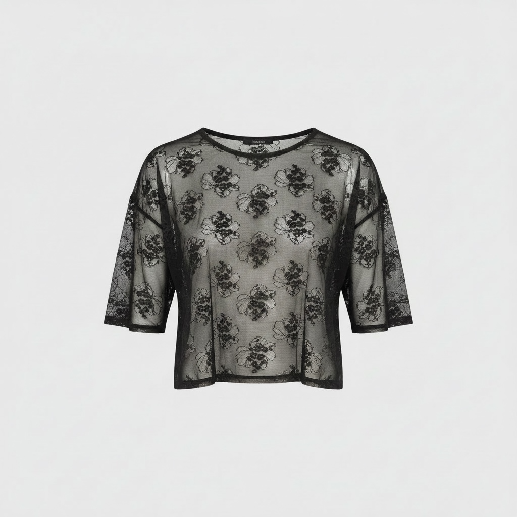 Tiago Lace T-Shirt Black