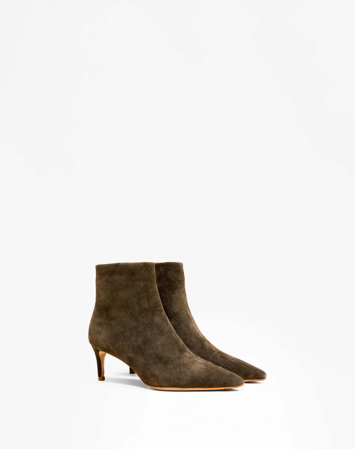 Noura Low Suede Ankle Boots Khaki – Mi/Mai