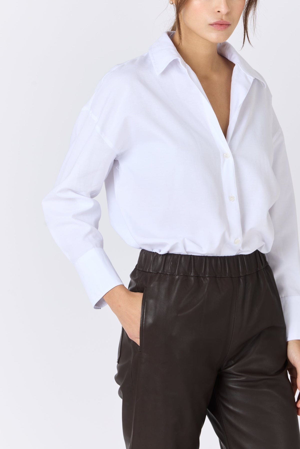 Sarah Leather Pants Brown – Serge Pariente