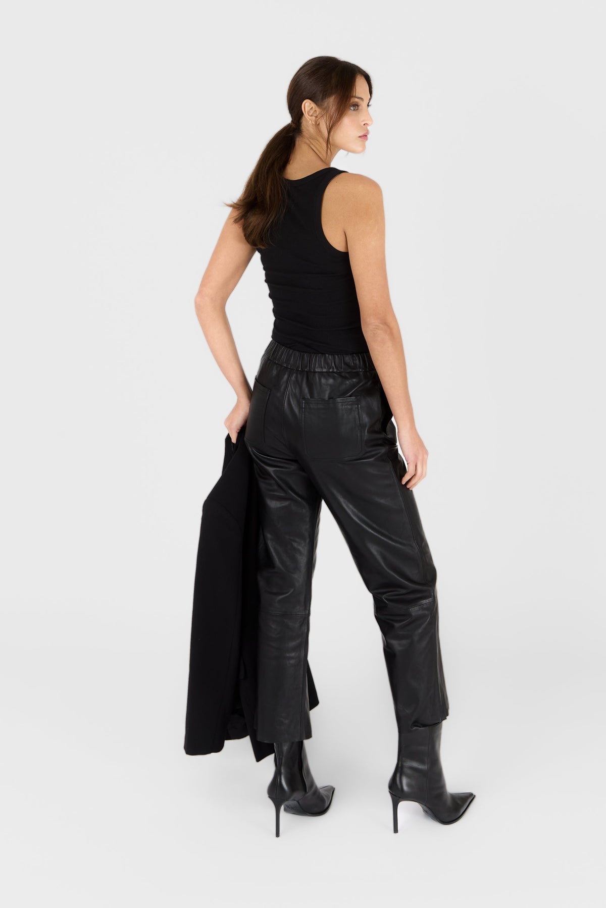 Sarah Leather Pants Black – Serge Pariente