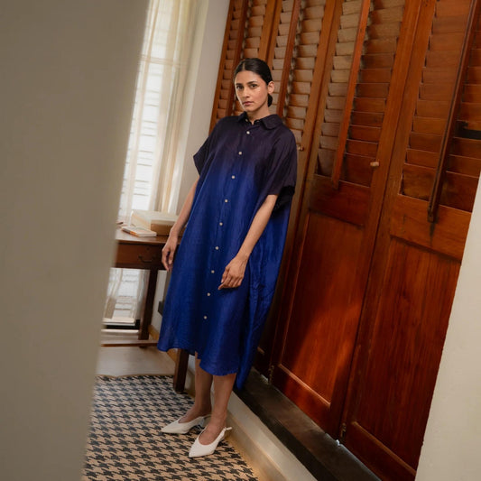 Sarah Dress Navy Ombre