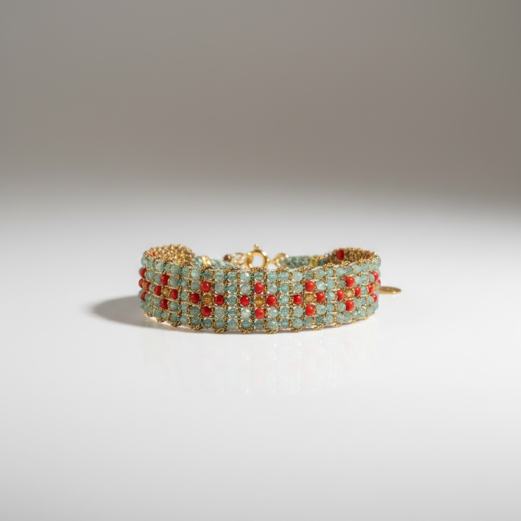 Jaipur Yellow Tourmaline, Coral & Apatite Bracelet