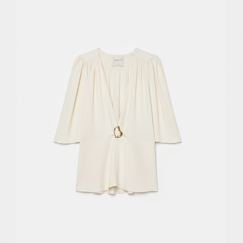 Buckle Blouse 15086 Offwhite