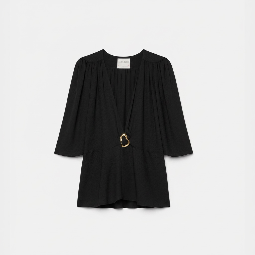 Buckle Blouse 15086 Black