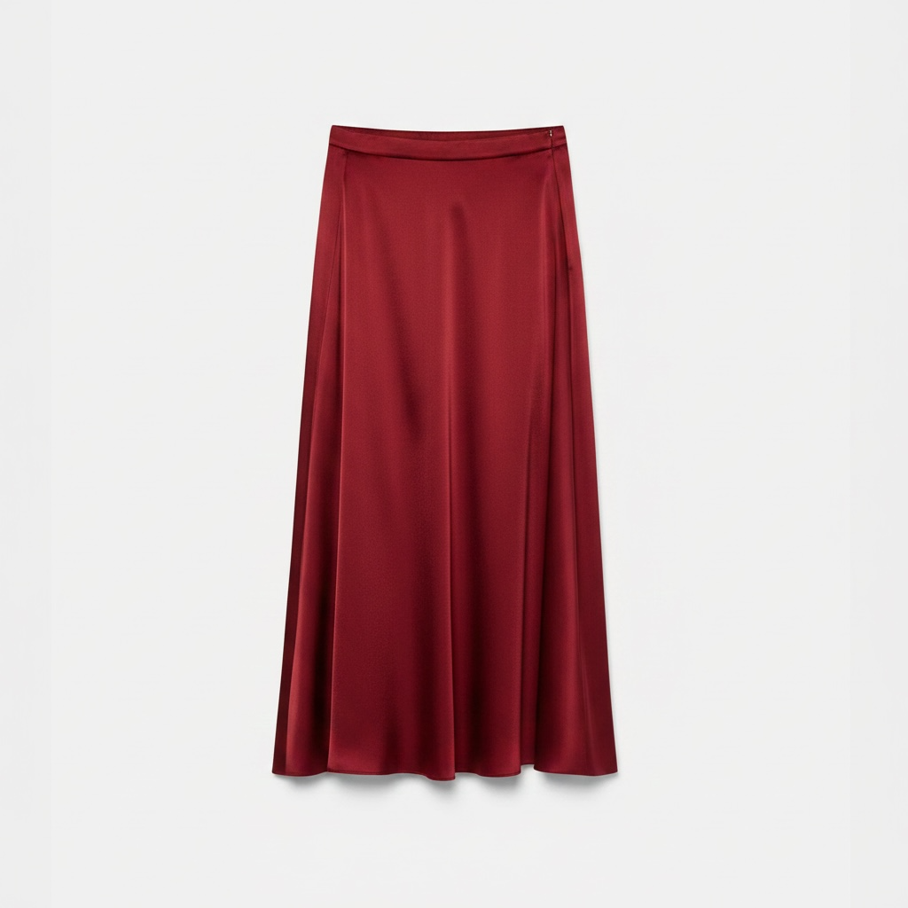 Silk Satin Skirt 15077 Pomegranate