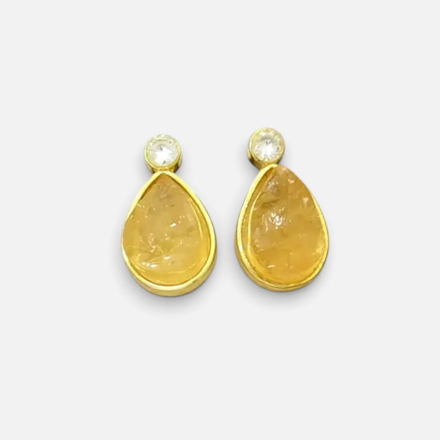 Druzy Earrings Citrine
