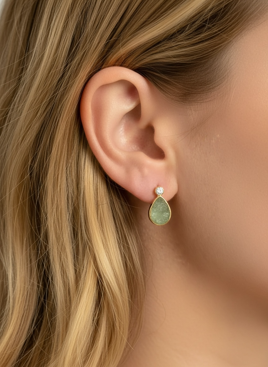 Druzy Earrings Aquamarine