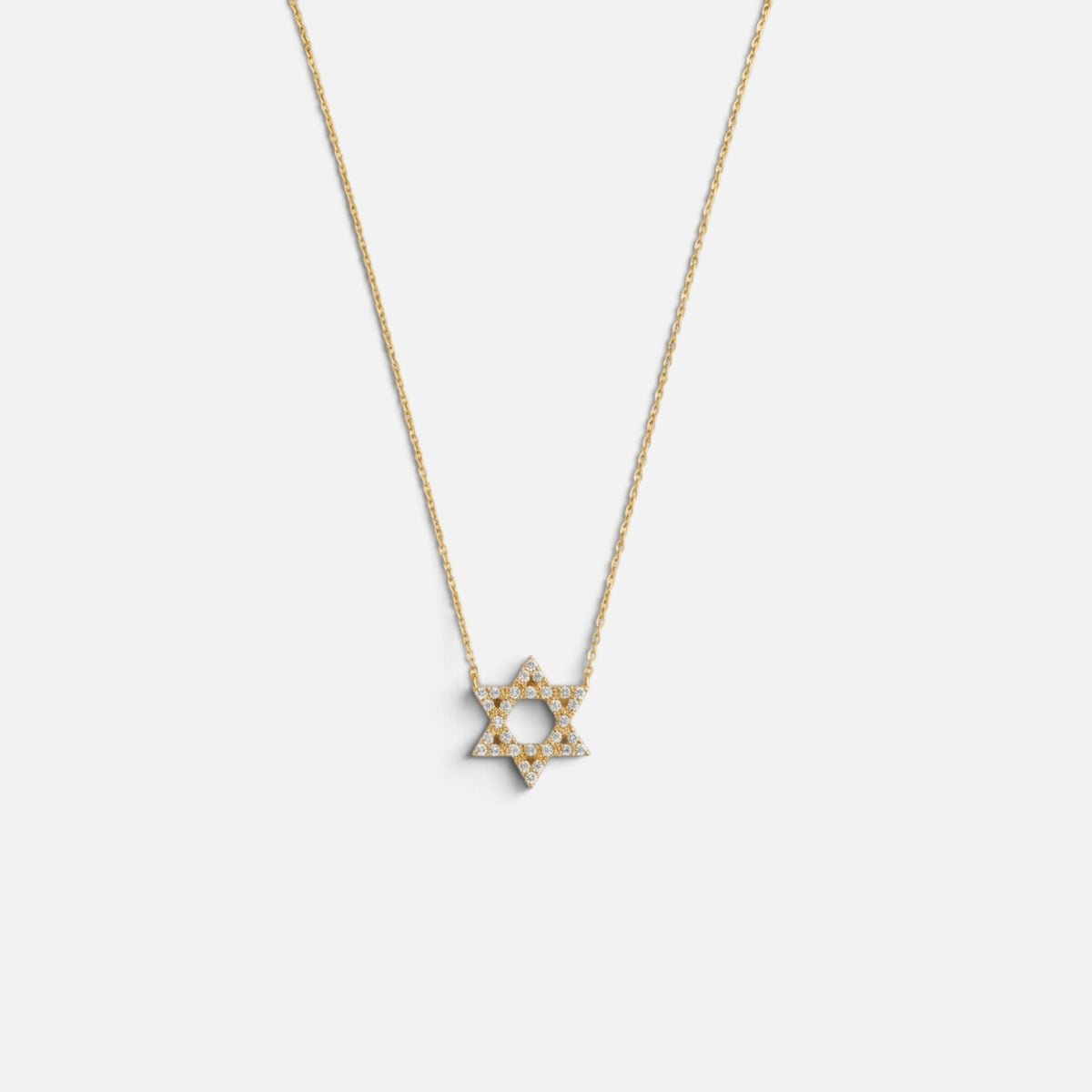 June 25 Pavé Star of David Diamond Necklace in 14k gold