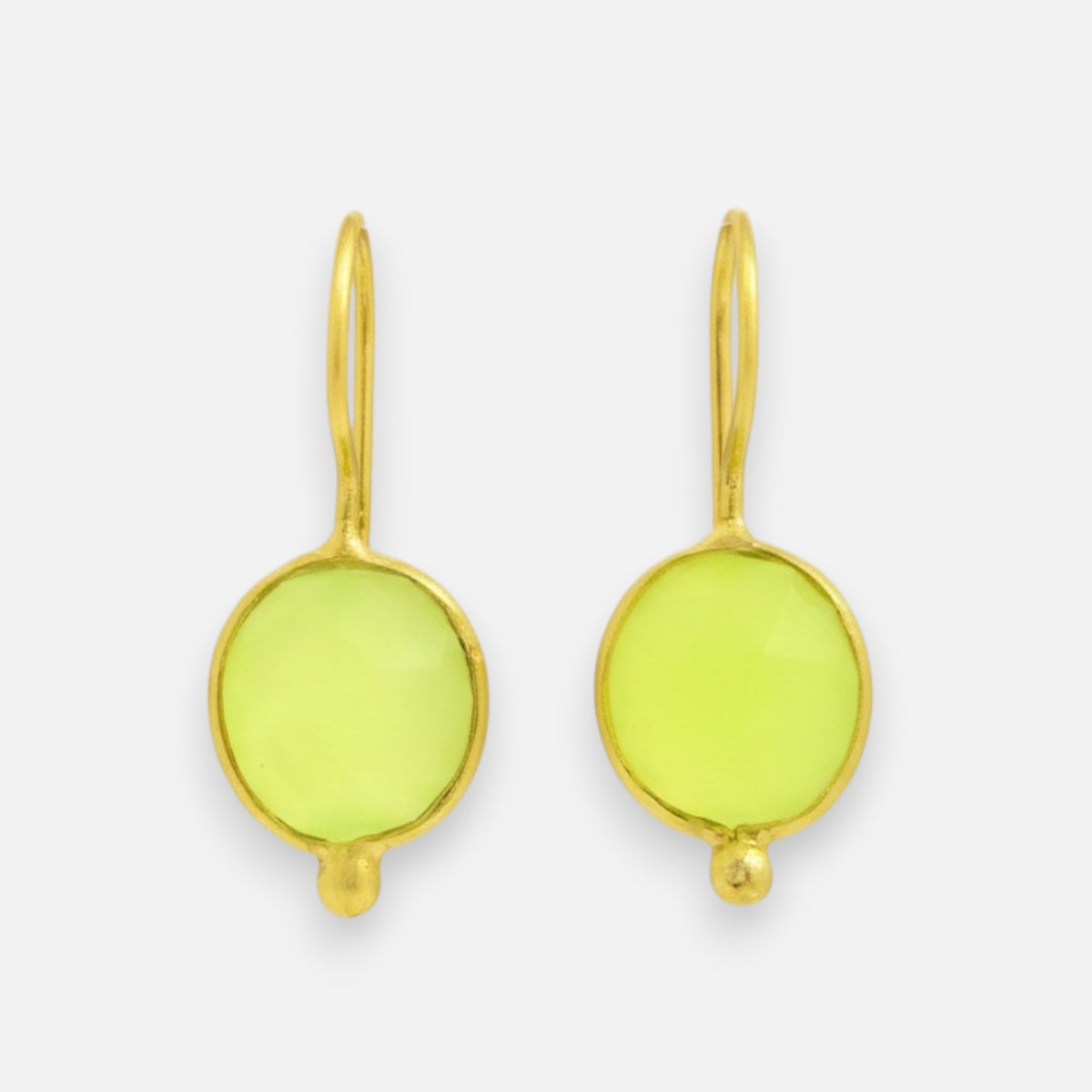 Oval Earrings Green Jade