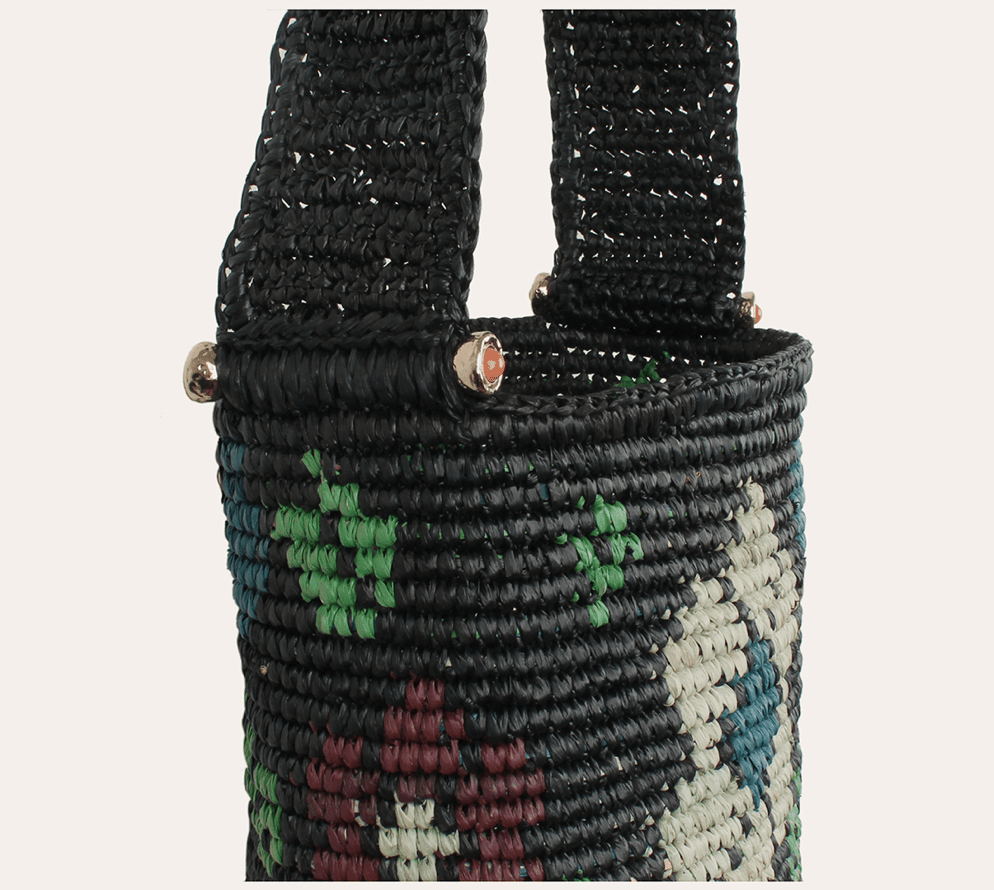 RAFFIA BUCKET BAG