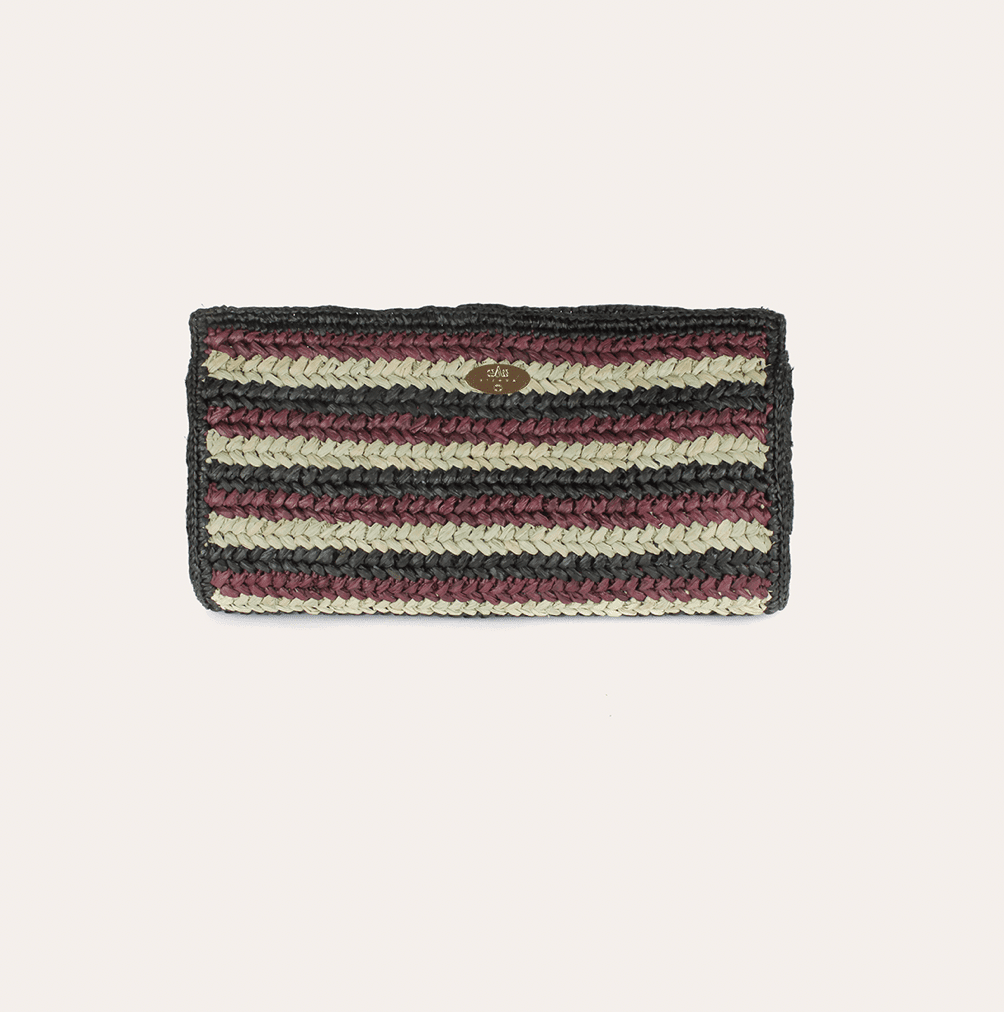 UPTOWN RAFFIA CLUTCH BLACK