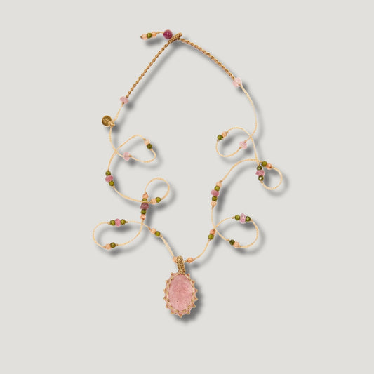 Strawberry Quartz Tibetan Necklace