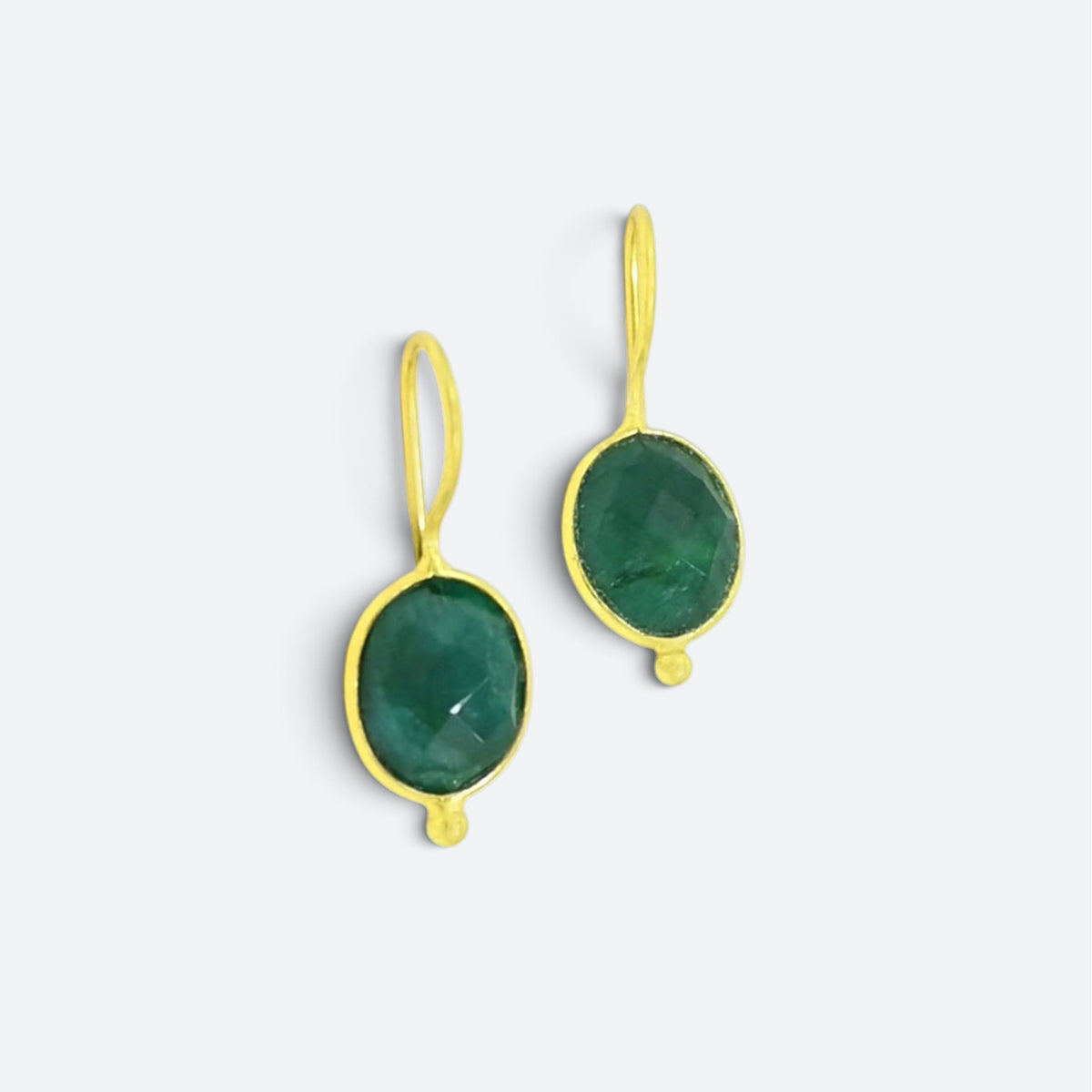 Oval Earrings Emerald Sillimanite