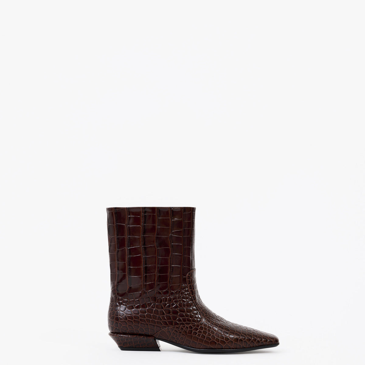 Tamy Croc-Effect Ankle Boots Chocolate – Mi/Mai